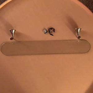 Aquabrass Wallmount Glass Shelf with Brushed Nickle Brackets